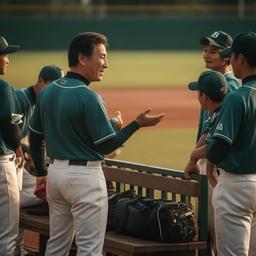 ベンチ前で選手に声をかけるコーチのシンヤ Solano